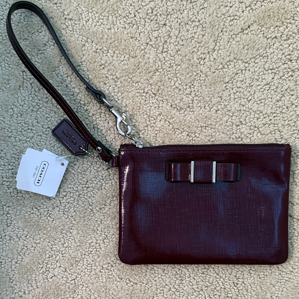 Coach Burgundy Wristlet, Brand New with Tags